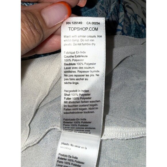 TopShop Women's V-Neck Pleated Assymetrical Hemline Maxi Dress Size 12 - Picture 13 of 16